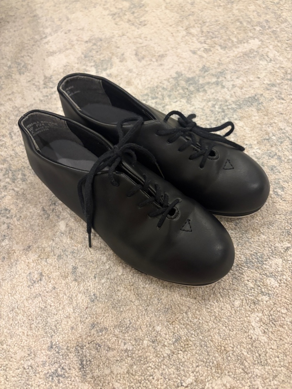 Capezio Black Leather Lace-Up Tap Shoes